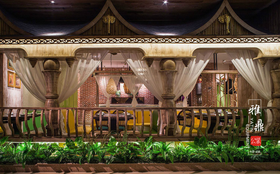 雅鼎公装餐厅装修设计案例：玛萨咔咔泰式花园餐厅装修设计（图6）