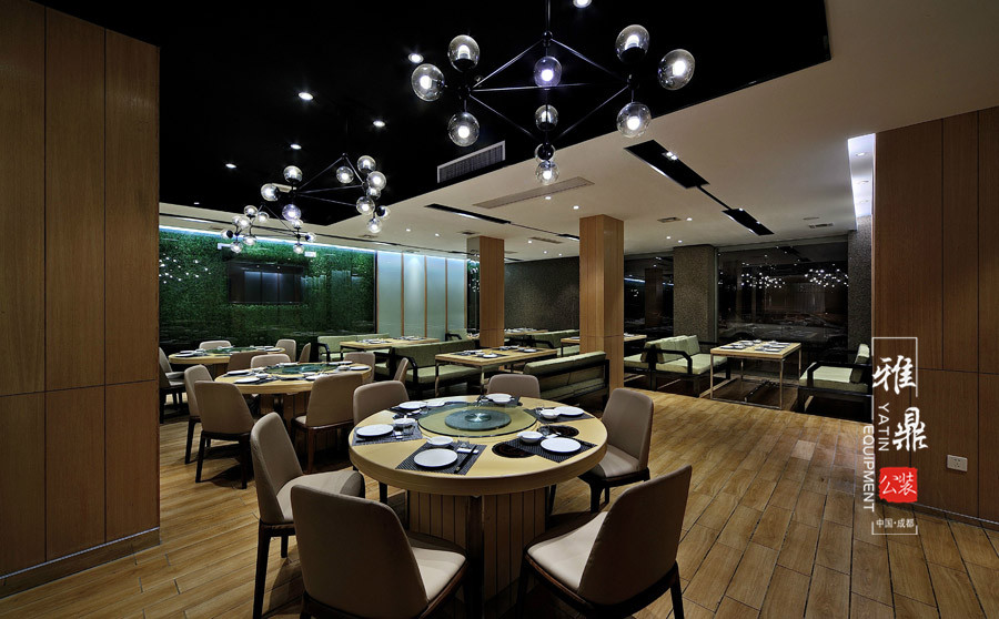 雅鼎公装餐厅装修设计案例：四方阁酒楼中餐厅装修设计（图3）