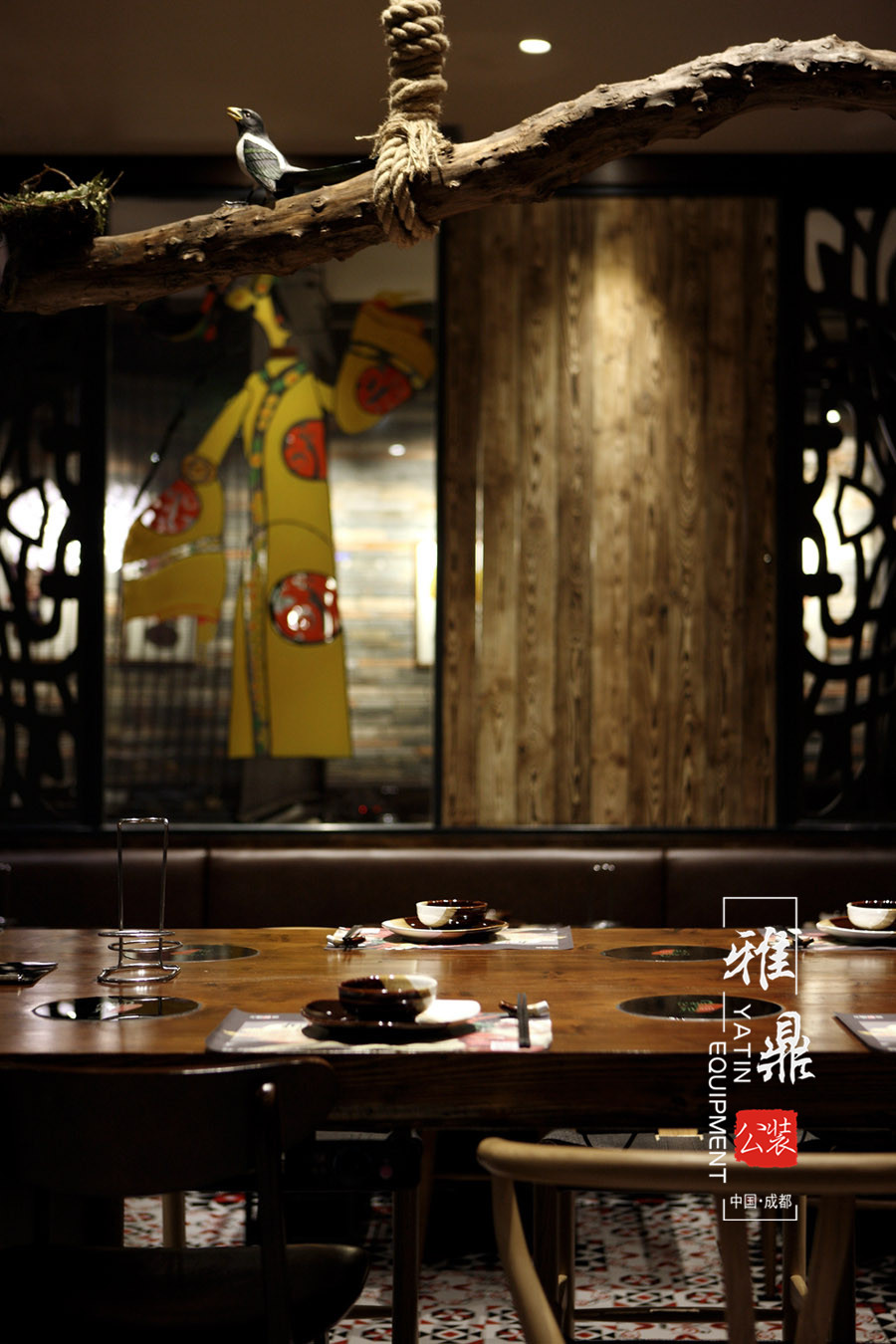 雅鼎公装餐厅装修设计案例：味属吾川派主题火锅餐厅装修设计（图8）