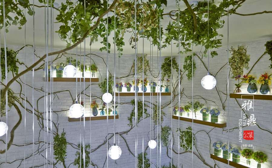 雅鼎公装餐厅装修设计案例：缘味花园主题火锅餐厅装修设计（图10）