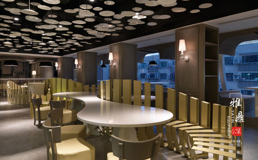 雅鼎公装餐厅装修设计案例：月畔茶餐厅装修设计（图4）