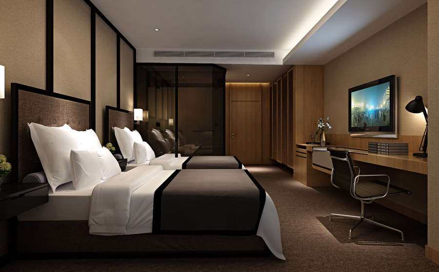 雅鼎公装酒店装修设计案例：新港商务酒店装修设计（图7）