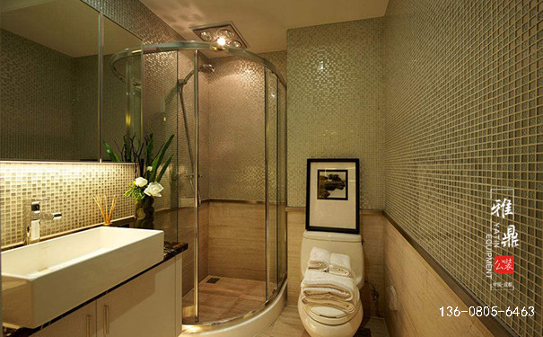 酒店客房装修时其卫生间玻璃隔断的注意事项1