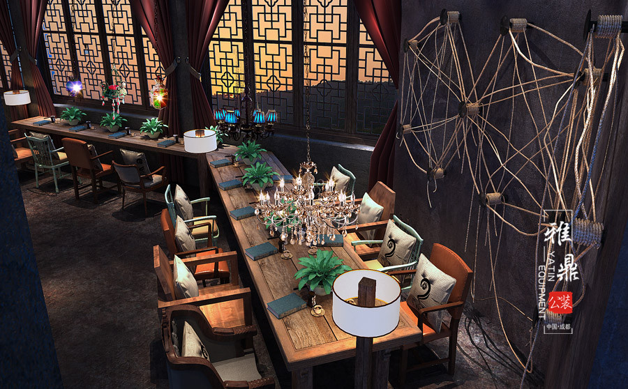 雅鼎公装咖啡厅装修设计案例：冰火之恋西餐咖啡厅装修设计（图6）