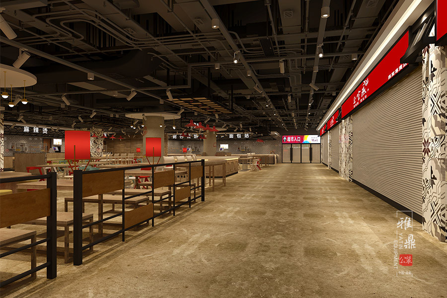 雅鼎公装餐厅装修设计案例:重百美食广场餐厅装修设计(图4) 雅鼎公装餐厅装修设计案例:重百美食广场餐厅装修设计(图4)