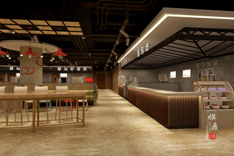 雅鼎公装餐厅装修设计案例：重百美食广场餐厅装修设计（图6）