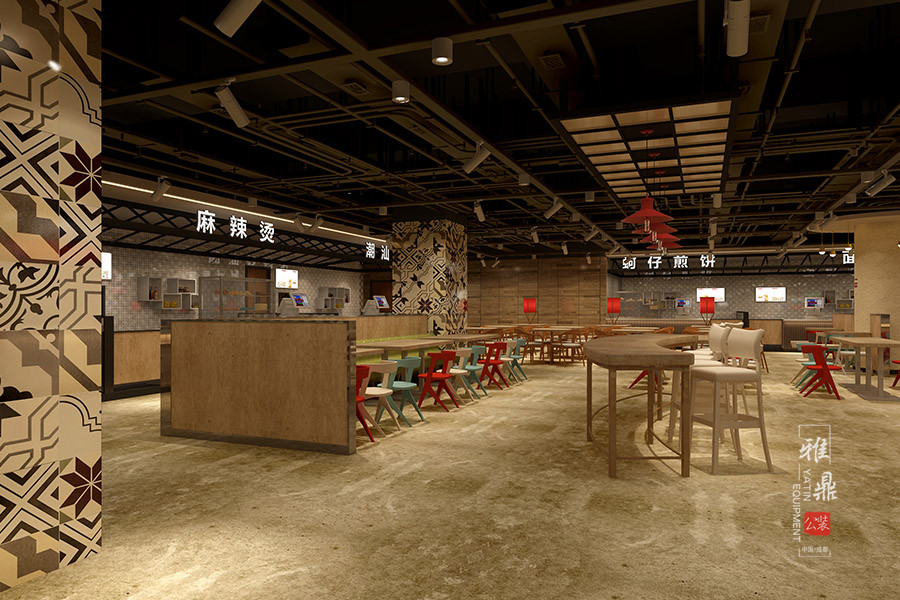 雅鼎公装餐厅装修设计案例:重百美食广场餐厅装修设计(图3) 雅鼎公装餐厅装修设计案例:重百美食广场餐厅装修设计(图3)