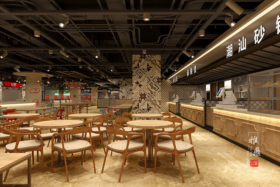 雅鼎公装餐厅装修设计案例:重百美食广场餐厅装修设计(图2) 雅鼎公装餐厅装修设计案例:重百美食广场餐厅装修设计(图2)
