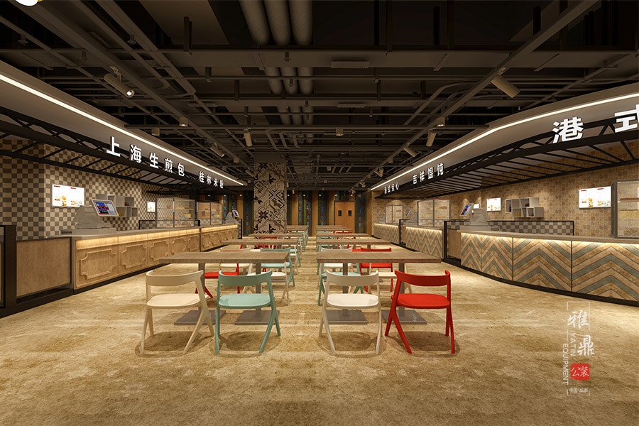 雅鼎公装餐厅装修设计案例:重百美食广场餐厅装修设计(图5) 雅鼎公装餐厅装修设计案例:重百美食广场餐厅装修设计(图5)