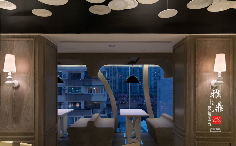 雅鼎公装餐厅装修设计案例：月畔茶餐厅装修设计（图2）