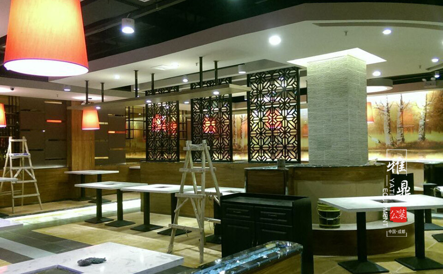 雅鼎公装餐厅装修设计案例：臻口福三汁焖锅餐厅装修设计（图9）