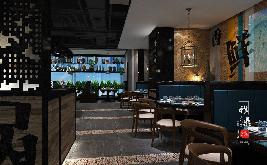 雅鼎公装餐厅装修设计案例：炙热三国烤肉餐厅装修设计（图9）
