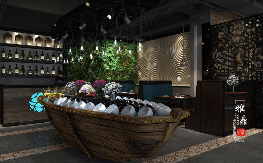 雅鼎公装餐厅装修设计案例：炙热三国烤肉餐厅装修设计（图5）