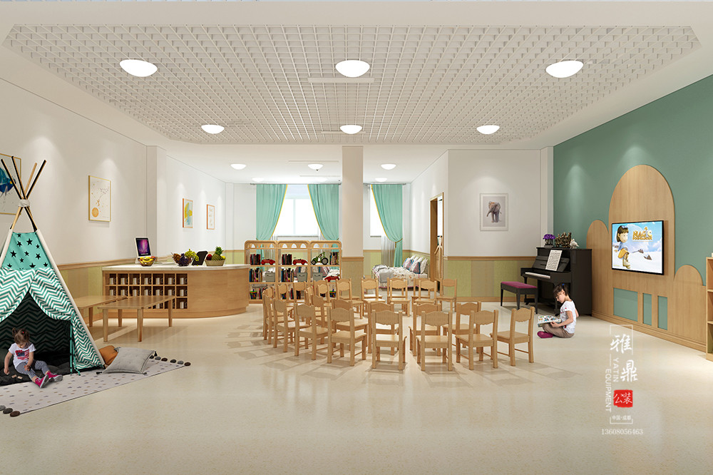 雅鼎公装幼儿园装修设计案例：凤鸣幼儿园装修设计教室（二）