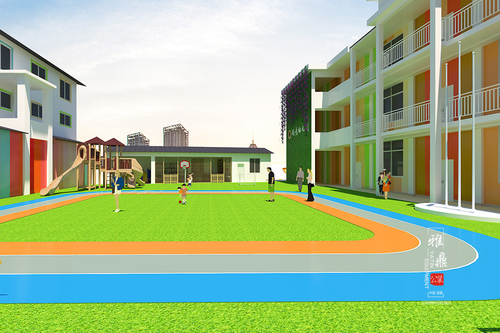 雅鼎公装幼儿园装修设计案例：凤鸣幼儿园装修设计操场（二）