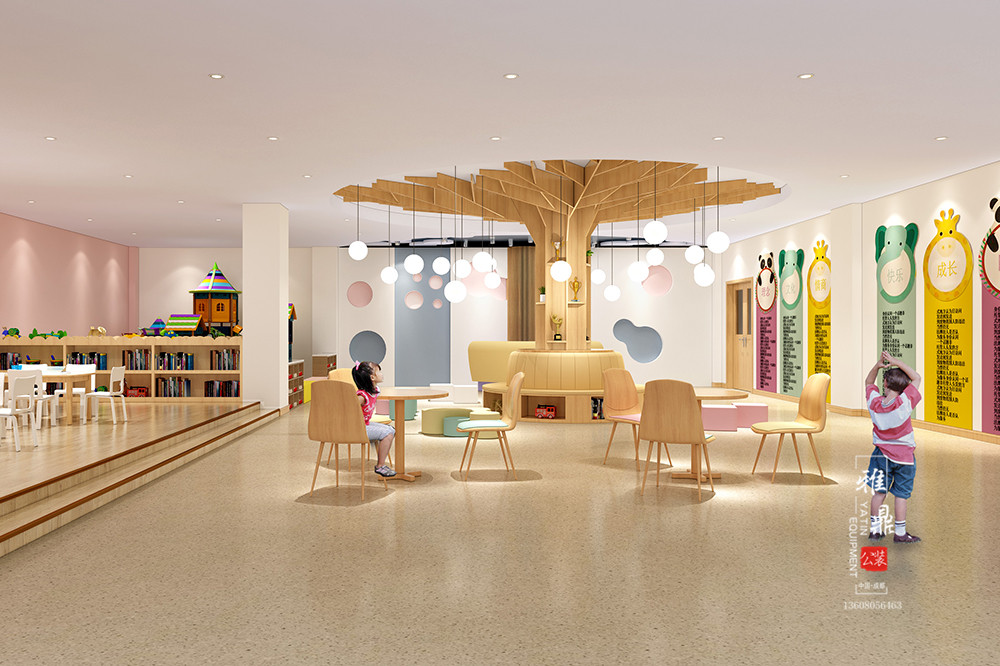 雅鼎公装幼儿园装修设计案例：凤鸣幼儿园装修设计阅览区
