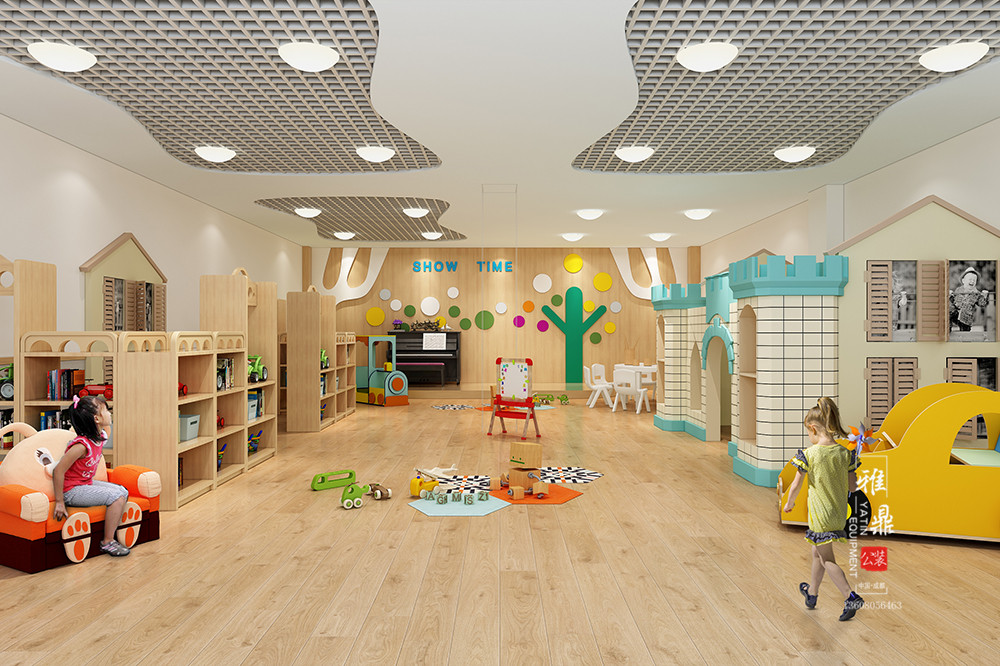 雅鼎公装幼儿园装修设计案例：凤鸣幼儿园装修设计活动区