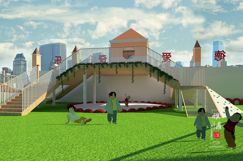雅鼎公装幼儿园装修设计案例：德道国际幼儿园装修设计操场